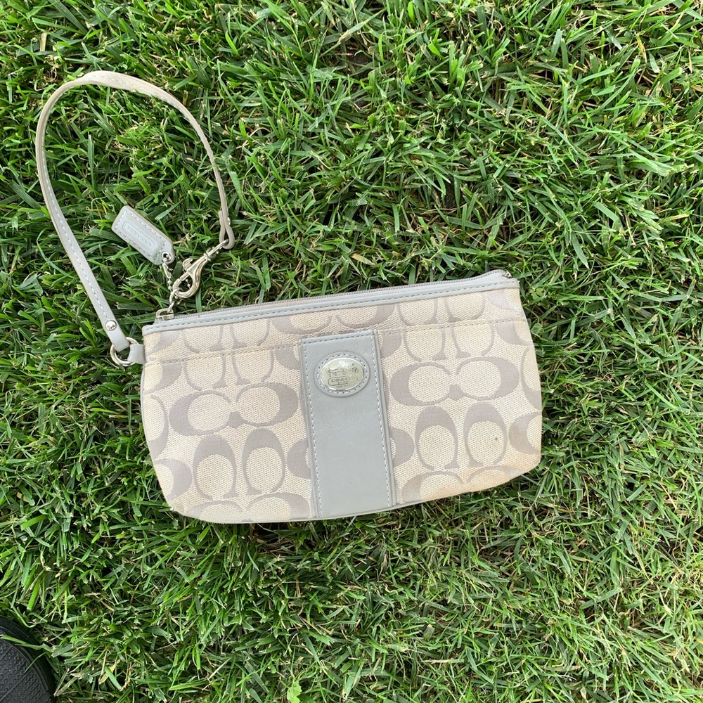 Coach Beige and Gray Signature Bag